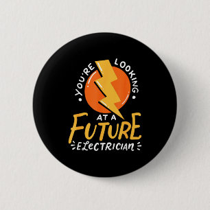 Funny Future Electrician Electrical Engineer 6 Cm Round Badge