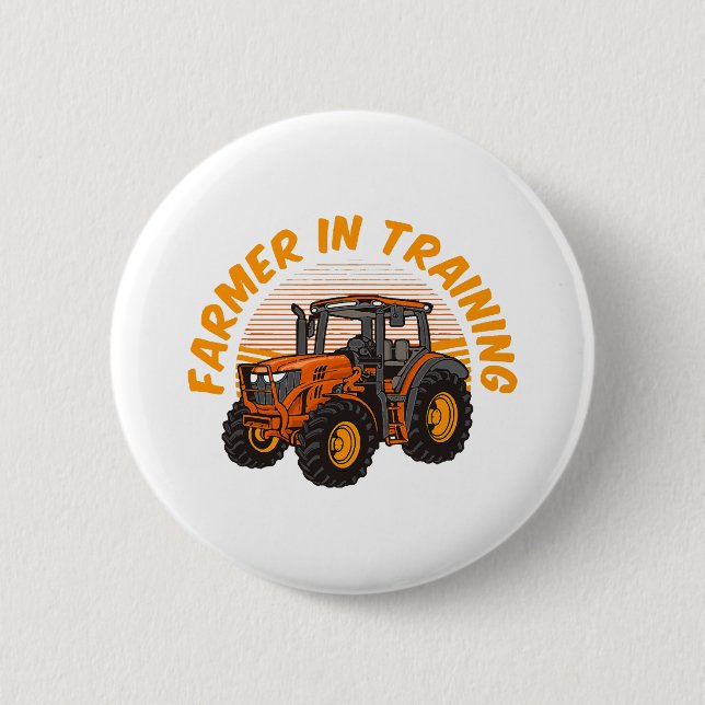 Funny Future Farmer In Training Tractor Farming 6 Cm Round Badge (Front)