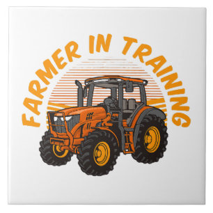 Funny Future Farmer In Training Tractor Farming Ceramic Tile