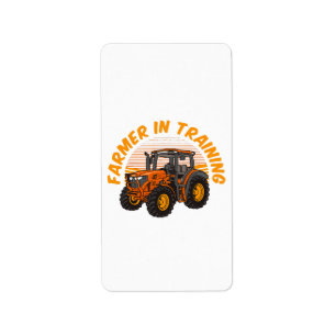 Funny Future Farmer In Training Tractor Farming Label
