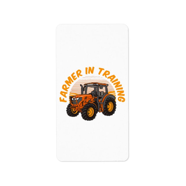 Funny Future Farmer In Training Tractor Farming Label (Front)