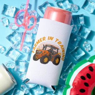 Funny Future Farmer In Training Tractor Farming Seltzer Can Cooler