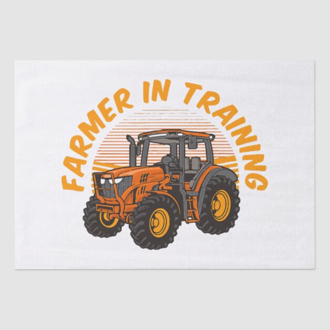 Funny Future Farmer In Training Tractor Farming Tissue Paper (Front)