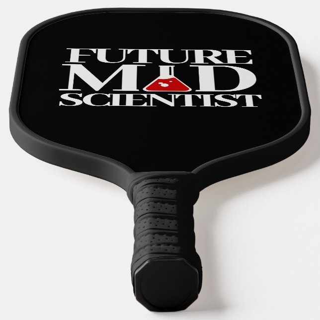Funny Future Mad Scientist with Chemistry Beaker Pickleball Paddle (Laydown)