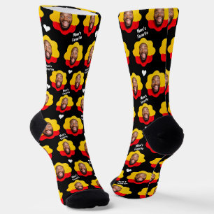 Funny Gag Gift Mum's Favourite Custom Face Photo Socks
