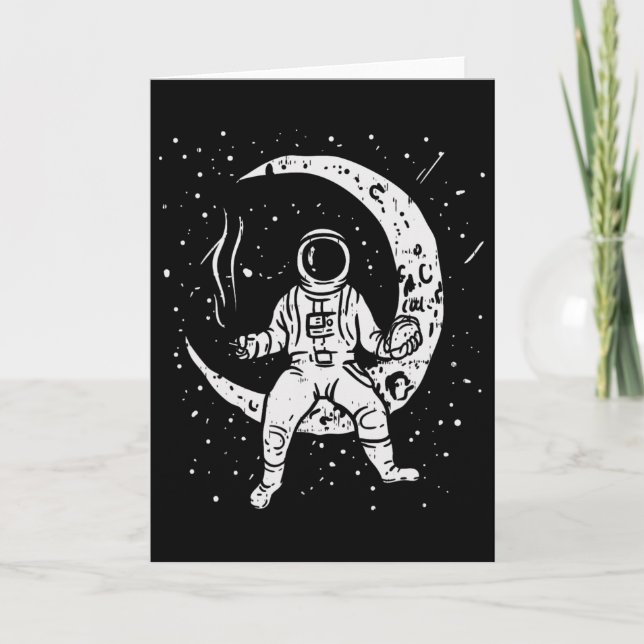 Funny Galaxy Astronaut Taco Joint Space Weed Stone Card (Front)