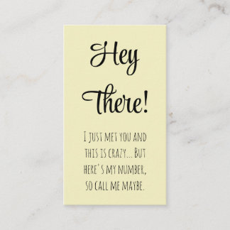Funny Gals Here's My Number Call Me Maybe Dating  Calling Card