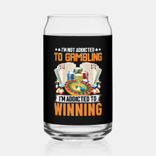 Funny gambling addict Casino word art Can Glass