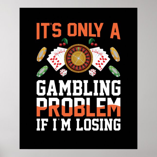 Funny gambling problem Casino word art Poster (Front)