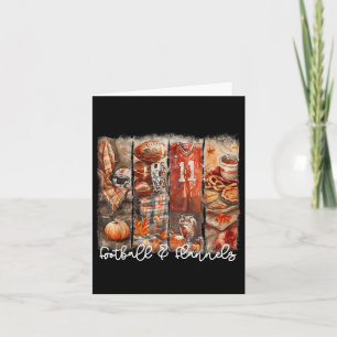 Funny Game Day Football & Flannels Fall Vibes Card
