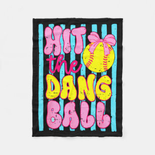 Funny game day softball mum team sport hit the fleece blanket