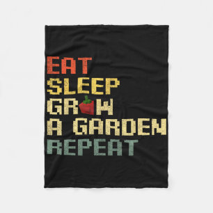 Funny Game Eat Sleep Grow A Garden Repeat Gamer 3 Fleece Blanket
