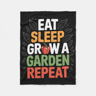 Funny Game Eat Sleep Grow A Garden Repeat Gamer 5 Fleece Blanket