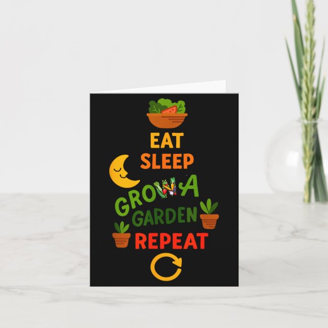 Funny Game Eat Sleep Grow A Garden Repeat Gamer De Card (Front)