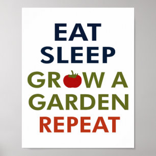 Funny Game Eat Sleep Grow A Garden Repeat Gamer De Poster