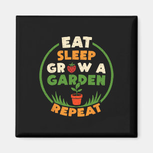 Funny Game Eat Sleep Grow A Garden Repeat Gamer Hu Magnet