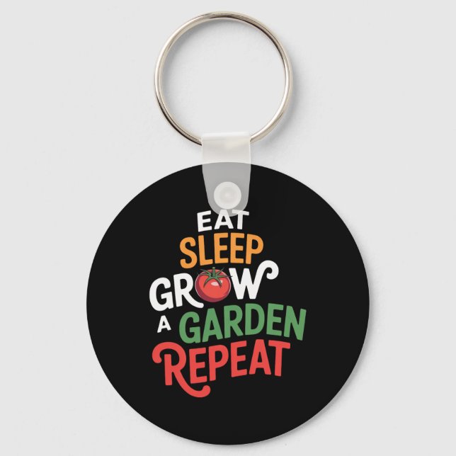 Funny Game Eat Sleep Grow A Garden Repeat Gamer Te Key Ring (Front)
