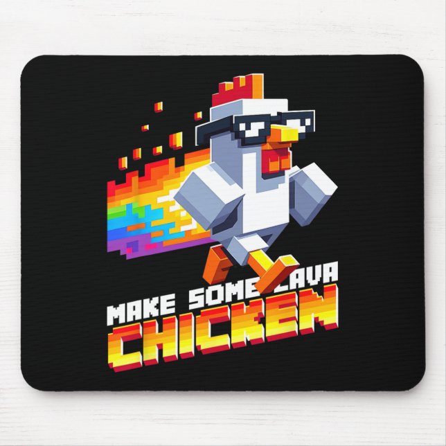 Funny Game Humor Meme Make Some Chicken Pixel Art  Mouse Pad (Front)