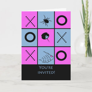 Funny Game Night Invitation, Tick Tack Toe Invitation