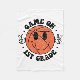 Funny Game On 1st Grade Sketll First Day Of School Fleece Blanket