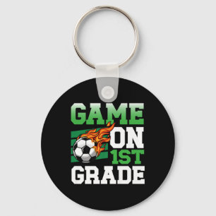 Funny Game On 1st Grade Soccer Sports Back To Scho Key Ring