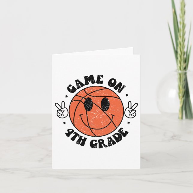 Funny Game On 4th Grade Sketll First Day Of School Card (Front)