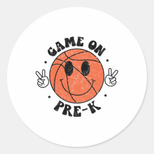 Funny Game On Preschool Sketll First Day Of School Classic Round Sticker