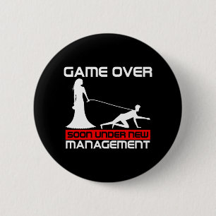 Funny Game Over Bride Gift Bachelorette Wedding Ju 6 Cm Round Badge