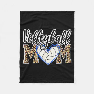 Funny Game Women Volleyball Leopard Ball Mom Mothe Fleece Blanket