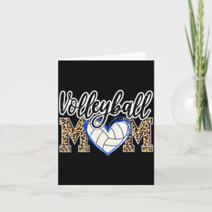 Funny Game Women Volleyball Leopard Ball Mum Mothe Card