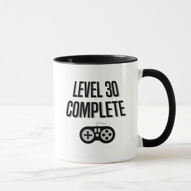 Funny Gamer 30th Birthday Level 30 Complete Mug (Right)
