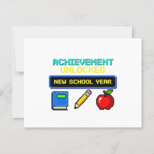 Funny Gamer Achievement Unlocked Back to School Postcard