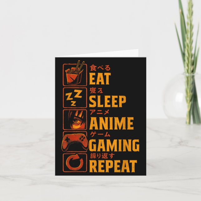 Funny Gamer Anime Graphic Tee Men Boys Teens Video Card (Front)