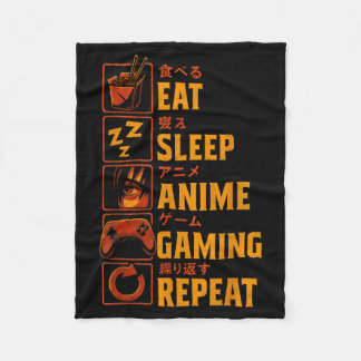 Funny Gamer Anime Graphic Tee Men Boys Teens Video Fleece Blanket