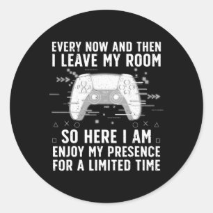 Funny Gamer Art For Men Women Gaming Gamer Video G Classic Round Sticker