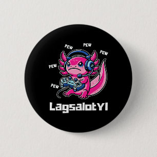 Funny Gamer Axolotl Humor Pun Toddler Boy Girl Tee 6 Cm Round Badge