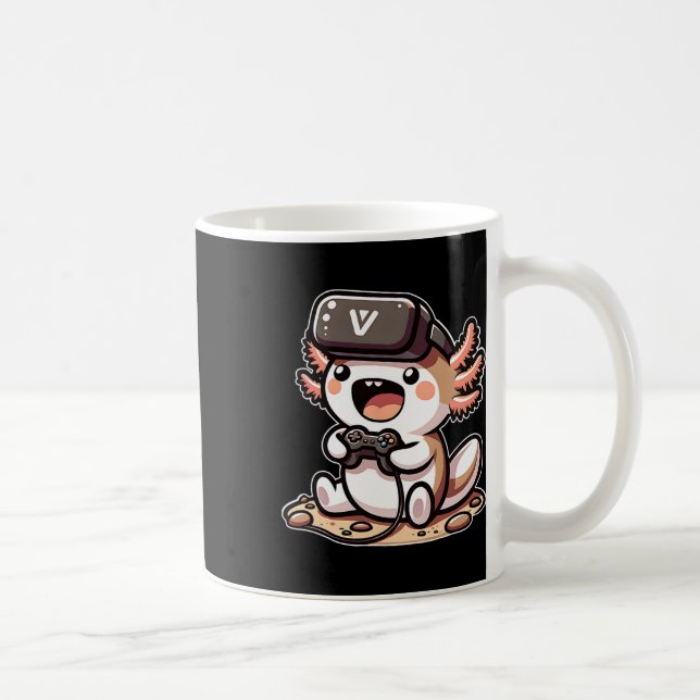Funny Gamer Axolotl With Vr Headset  Coffee Mug (Right)