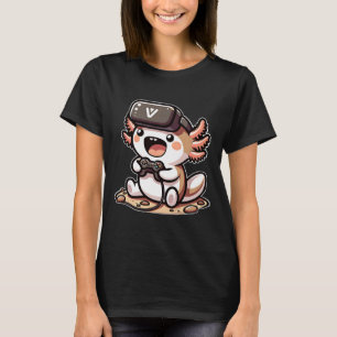 Funny Gamer Axolotl With Vr Headset T-Shirt