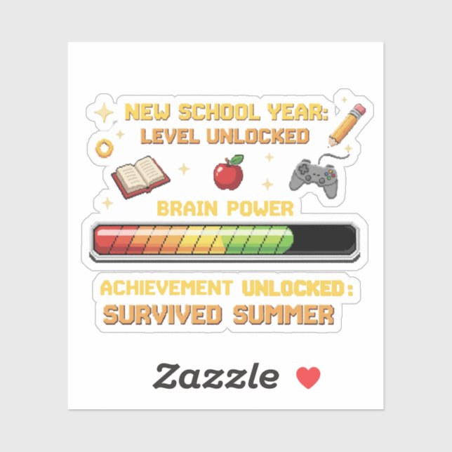 Funny Gamer Back to School | Level Unlocked Retro  (Sheet)
