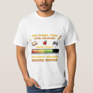 Funny Gamer Back to School Level Unlocked Retro T-Shirt