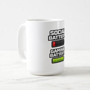 Funny Gamer Battery Level Gaming Design Coffee Mug