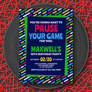 Funny Gamer Birthday Invitation