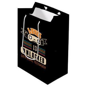 Funny Gamer Birthday party 13th Medium Gift Bag