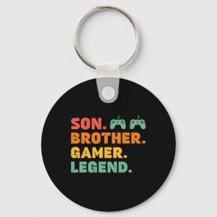 Funny Gamer Brother Son Gaming Player Legend Mens Key Ring