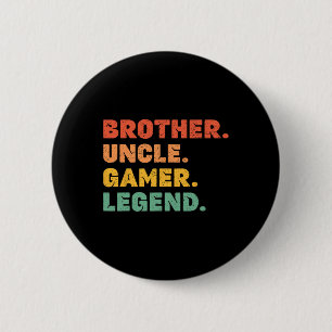 Funny Gamer Brother Uncle Gaming Legend Vintage Vi 6 Cm Round Badge