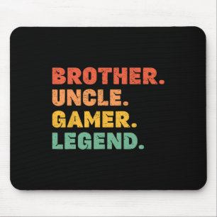 Funny Gamer Brother Uncle Gaming Legend Vintage Vi Mouse Pad
