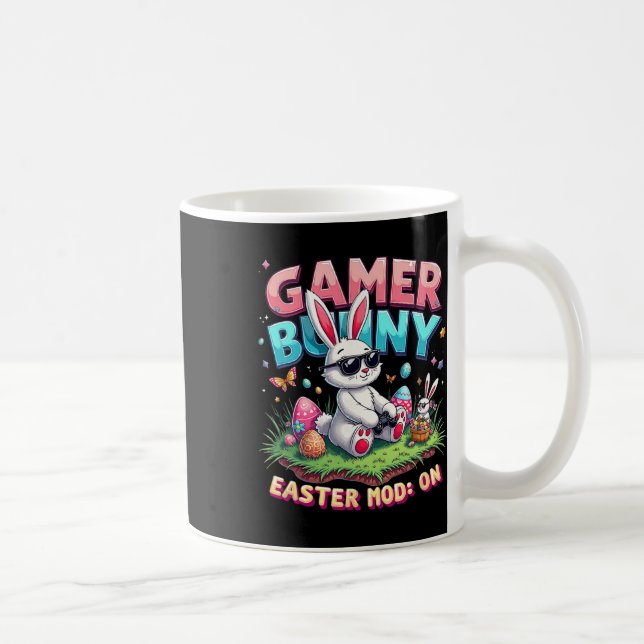 Funny Gamer Bunny Easter Mod On Funny Gaming Gift  Coffee Mug (Right)