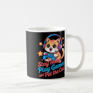 Funny Gamer Cat Stay Home2  Coffee Mug