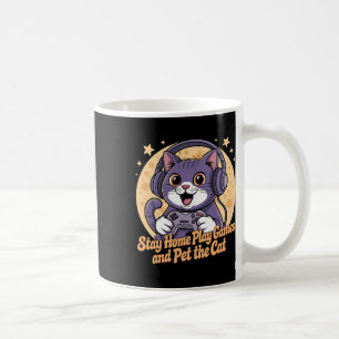 Funny Gamer Cat Stay Home Coffee Mug
