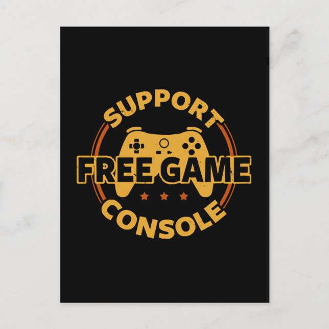 Funny Gamer Console Protest Gaming Invitation Postcard (Front)